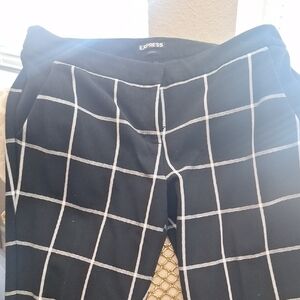 Express Black and White Plaid Pants